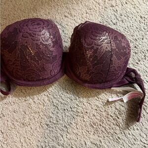 PINK Victoria's Secret Lace Bra in Rich Burgundy